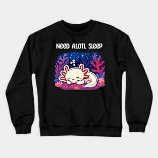 Cute Axolotl Sleeping Crewneck Sweatshirt